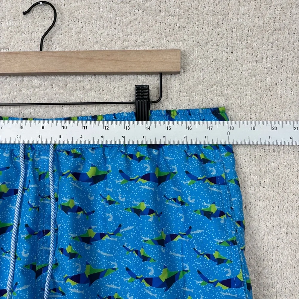 Tailorbyrd Swim Trunks Mens XL Blue‎ Shark Print Mesh Lined Pockets Beach Vacay